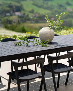 Bok Outdoor Dining Table - Black Stained Varnished Teak