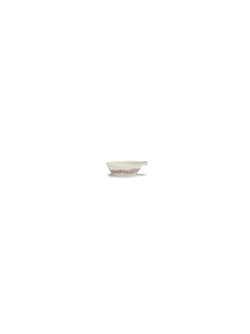 Ottolenghi Tapas Plate Small - White Swirl Red Stripe